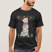Siberian Husky Kerstmis Ugly Sweater Funny Dog Lo T-shirt (Voorkant)