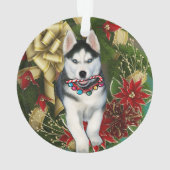 Siberian Husky kerstsieraad Ornament (achterkant)