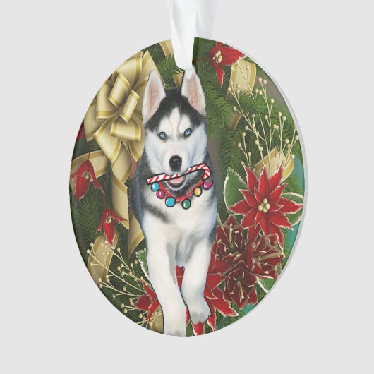 Siberian Husky kerstsieraad Ornament (voorkant)