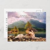 Siberian Husky, Lakeshore, Herfst - Verzamelbaar Briefkaart (Voorkant / Achterkant)