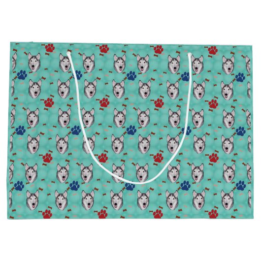 Siberian Husky Large Cadeautasje (Achterkant)