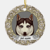 Siberian Husky Liefdevolle Herinnering ornament (Voorkant)