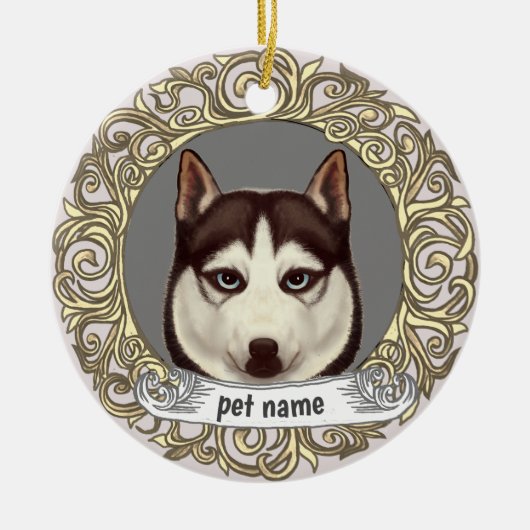 Siberian Husky Liefdevolle Herinnering ornament (Voorkant)