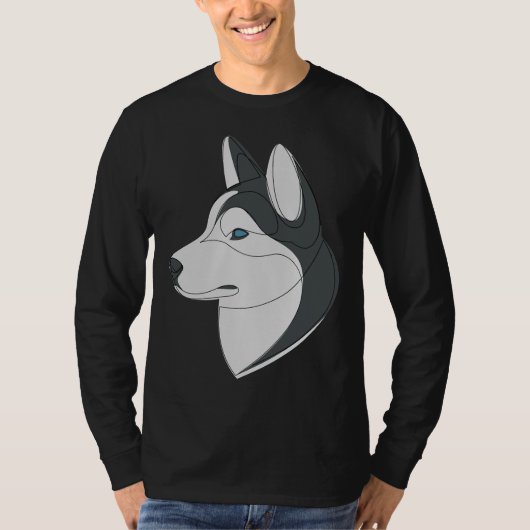 Siberian Husky Linear Dog T-shirt (Voorkant)