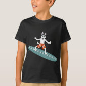 Siberian Husky Longboard Surfer T-shirt (Voorkant)