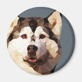 Siberian Husky Low Poly Art Magneet (Voorkant)