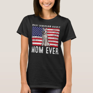 Siberian Husky Ma Usa American Flag Dog Owner T-shirt