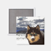 Siberian Husky Magnet (Voorkant / Achterkant)