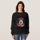 Siberian Husky Mama Florals Cute Dog mama's Trui (Voorkant volledig)