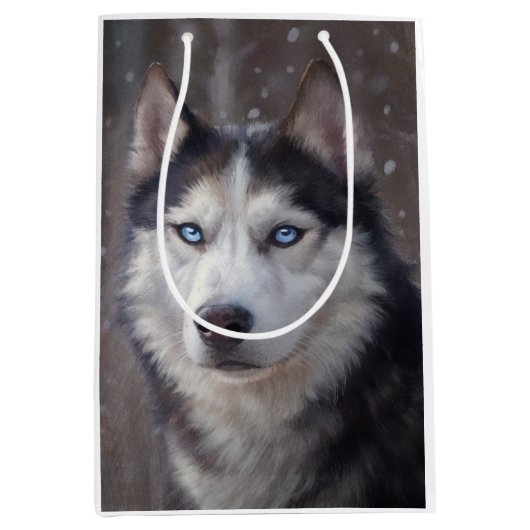 Siberian Husky Medium Cadeauzakje (Voorkant)