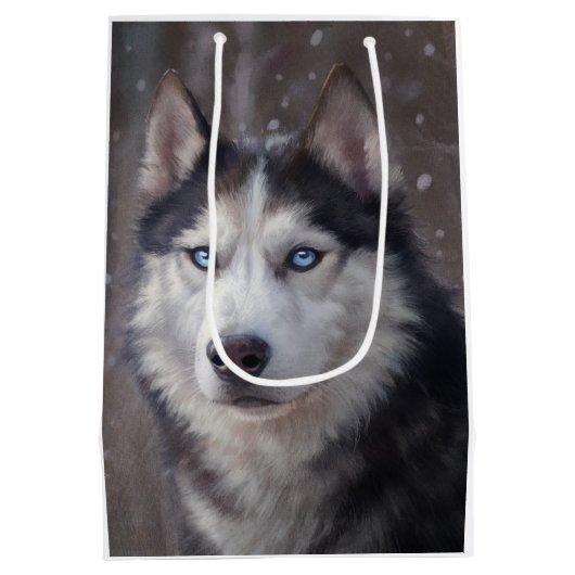 Siberian Husky Medium Cadeauzakje (Achterkant)