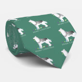 Siberian Husky Merry kerstdesign Stropdas (Opgerold)