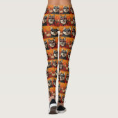 Siberian Husky met Hartrozen Valentijnsdag Leggings (Achterkant)