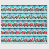 Siberian Husky met kerstcadeaus Cadeaupapier (Vlak)