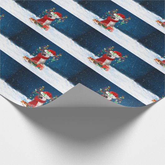 Siberian Husky met kerstcadeaus Cadeaupapier (Hoek)