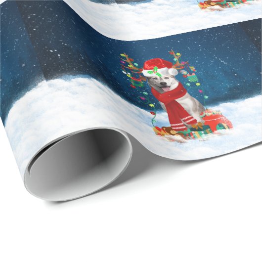 Siberian Husky met kerstcadeaus Cadeaupapier (Rol Hoek)