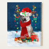 Siberian Husky met kerstcadeaus Planner (Achterkant)