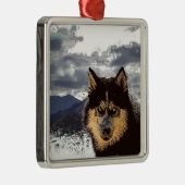 Siberian Husky Metal Ornament (Rechts)