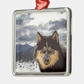 Siberian Husky Metal Ornament (Links)