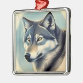 Siberian Husky Metalen Ornament (Links)