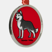 Siberian Husky Metalen Ornament (Rechts)
