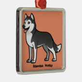 Siberian Husky Metalen Ornament (Rechts)