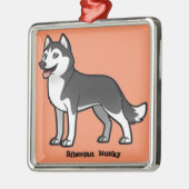 Siberian Husky Metalen Ornament (Links)