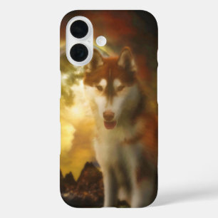 SIBERIAN HUSKY MOON KINGDOM iPhone 16 HOESJE
