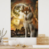 SIBERIAN HUSKY MOON KINGDOM POSTER (Keuken)
