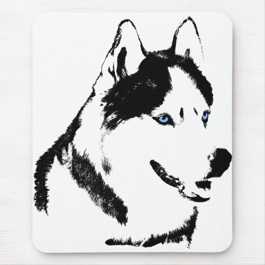 Siberian Husky Mousepad Gifts Malamute Sled Dogs Muismat (Voorkant)