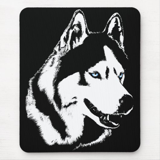Siberian Husky Mousepad Gifts Malamute Sled Dogs Muismat (Voorkant)