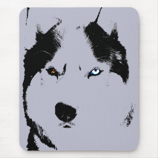 Siberian Husky Mousepad Gifts Malamute Sled Dogs Muismat (Voorkant)