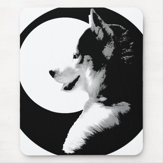 Siberian Husky Mousepad Gifts Malamute Sled Dogs Muismat (Voorkant)