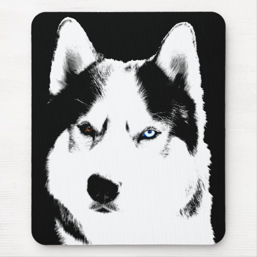Siberian Husky Mousepad Gifts Malamute Sled Dogs Muismat (Voorkant)