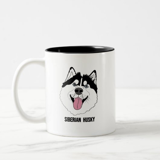 SIBERIAN HUSKY mugs Tweekleurige Koffiemok (Links)
