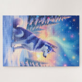 Siberian Husky Northern Lights Christmas Winter Legpuzzel (Horizontaal)