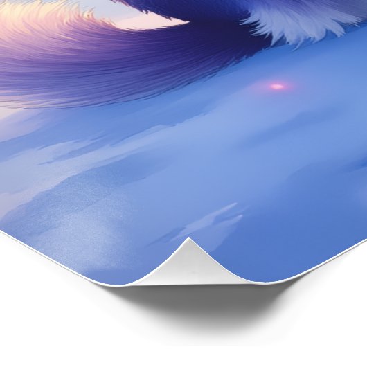 Siberian Husky Northern Lights Christmas Winter Perfect Poster (Hoek)