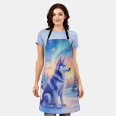 Siberian Husky Northern Lights Christmas Winter Schort (Gedragen)