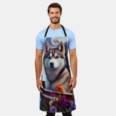 Siberian Husky op een peddel: Een Schilderachtig a Schort (Gedragen)