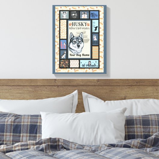 Siberian Husky Owner Lover Funny Keepomwille Quilt Canvas Afdruk (Insitu (Slaapkamer))