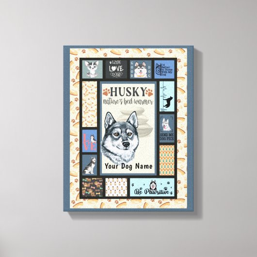 Siberian Husky Owner Lover Funny Keepomwille Quilt Canvas Afdruk (Voorkant)