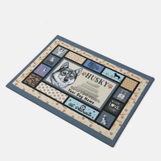 Siberian Husky Owner Lover Funny Keepomwille Quilt Deurmat (Schuin)