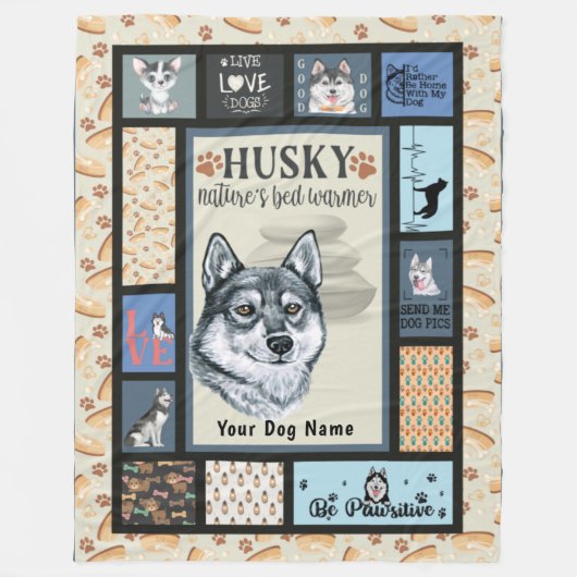 Siberian Husky Owner Lover Funny Keepomwille Quilt Fleece Deken (Voorkant)