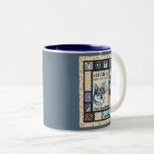 Siberian Husky Owner Lover Funny Keepomwille Quilt Tweekleurige Koffiemok (Voorkant rechts)