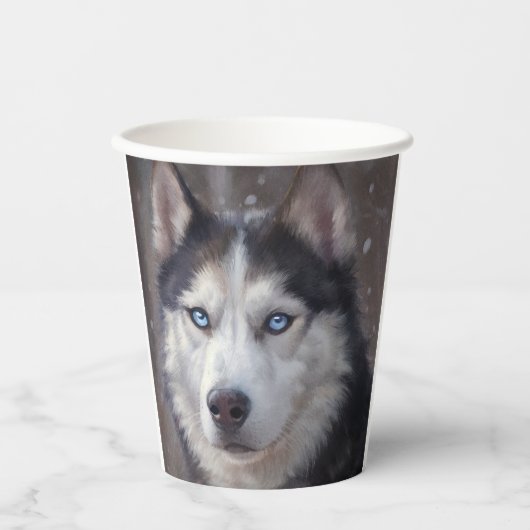 Siberian Husky Papieren Bekers (Voorkant)
