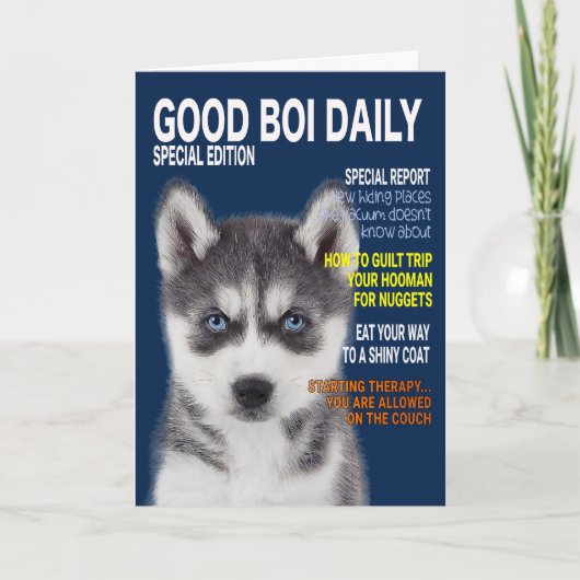 Siberian Husky Parody Magazine Hoesje Card Kaart (Voorkant)