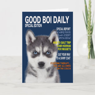 Siberian Husky Parody Magazine Hoesje Card Kaart