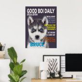 Siberian Husky Parody Magazine Hoesje Poster (Thuiskantoor)