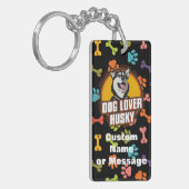 Siberian Husky Paw Botten Hondenras Aangepaste naa Sleutelhanger (Voorkant Links)