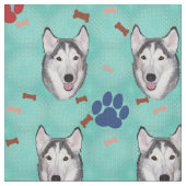 Siberian Husky - Personaliseren Stof (Close Up)